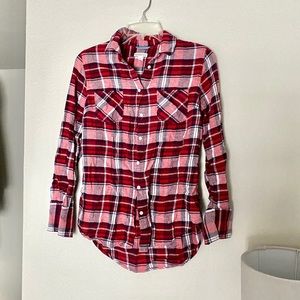MERONA Red Plaid Flannel Shirt | Small